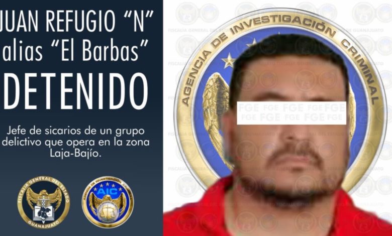 Detienen a ‘El Barbas’, presunto jefe de sicarios del Cártel Santa Rosa de Lima