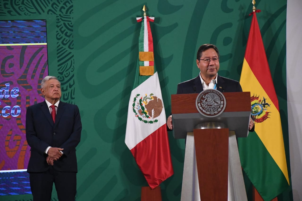 AMLO recibe en Palacio Nacional a presidente de Bolivia