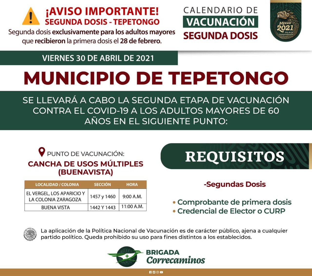 Aplicarán segunda dosis en Tepetongo, Susticacán y Nieves