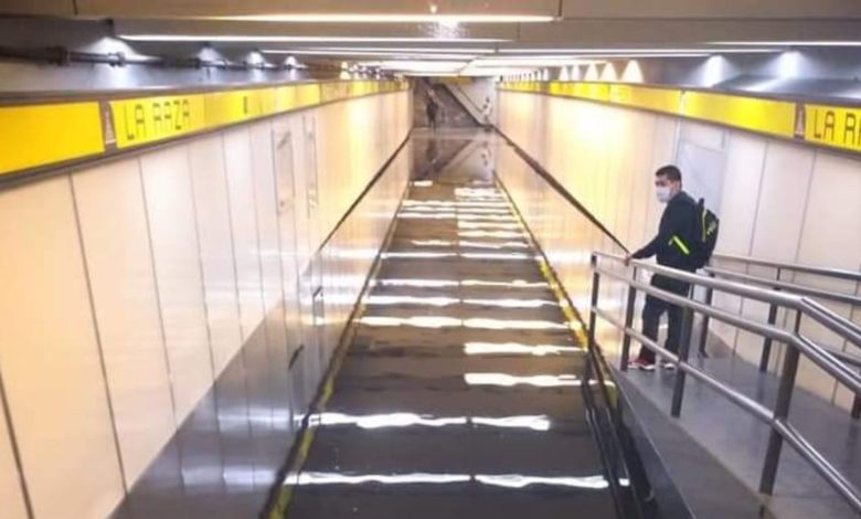 Se inunda estación La Raza del Metro CDMX