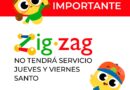 Cerrará Zigzag jueves 2 y viernes 3 de abril